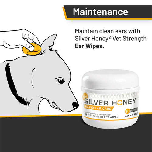 Absorbine - Silver Honey Rapid Ear Care Vet Strength Pet Wipes