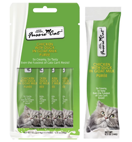 Fussie Cat - Chicken Duck in Goat Milk Purée Cat Treat