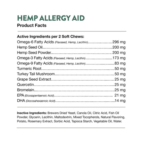 NaturVet - Hemp Allergy Aid Soft Chews for Dogs