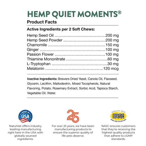 NaturVet - Hemp Quiet Moments Calming Aid for Dogs