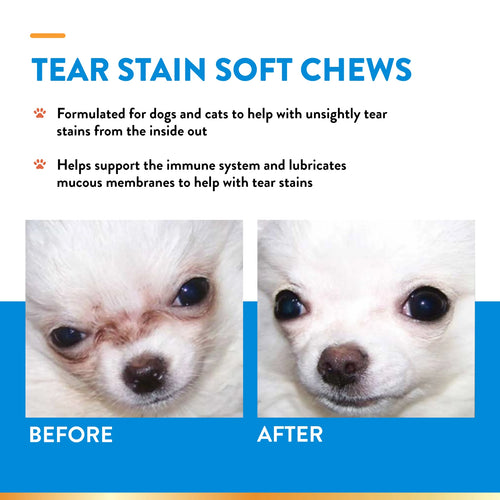 NutraVet - Tear Stain Supplement Soft Chews for Cats & Dogs