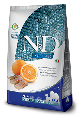 Farmina - N&D Ocean Herring & Orange Med/Maxi Dog Food