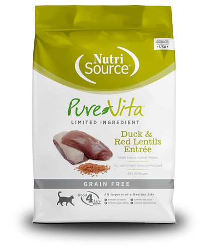 NutriSource - PureVita Grain-Free Duck & Red Lentils Entrée Dry Cat Food