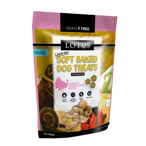 Lotus - Grain-Free Soft Baked Turkey & Turkey Liver Treats, 10-oz